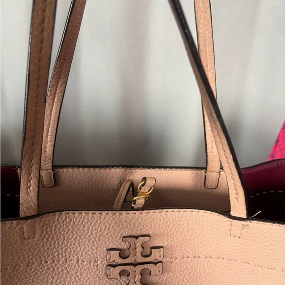 Tory Burch McGraw Pink Leather Tote Bag - Picture 7 of 14